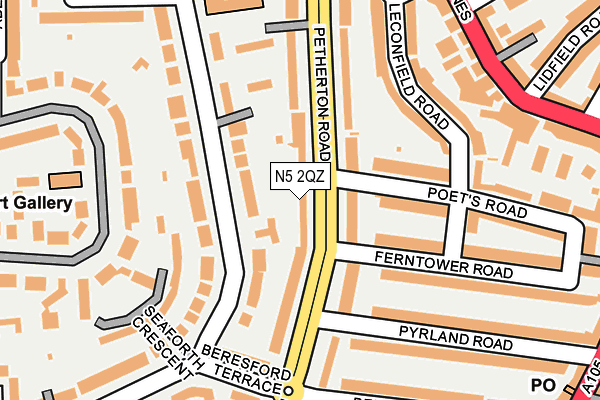 N5 2QZ map - OS OpenMap – Local (Ordnance Survey)
