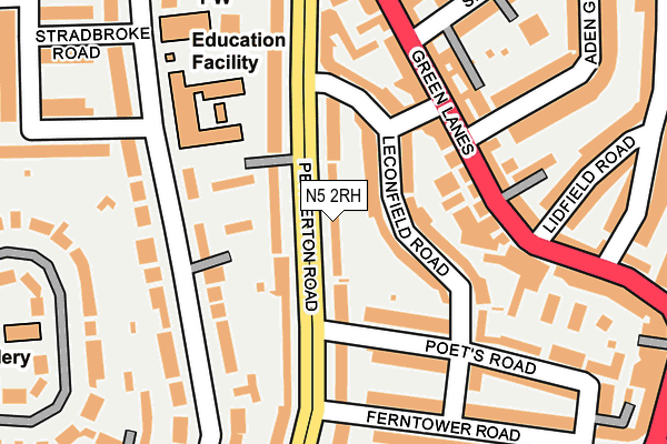 N5 2RH map - OS OpenMap – Local (Ordnance Survey)