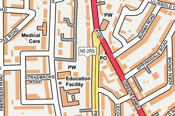 N5 2RS map - OS OpenMap – Local (Ordnance Survey)