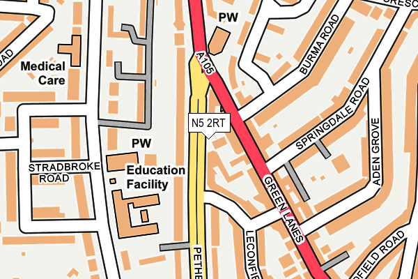 N5 2RT map - OS OpenMap – Local (Ordnance Survey)