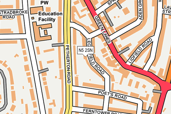 N5 2SN map - OS OpenMap – Local (Ordnance Survey)