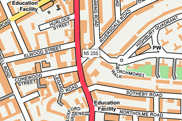 N5 2SS map - OS OpenMap – Local (Ordnance Survey)