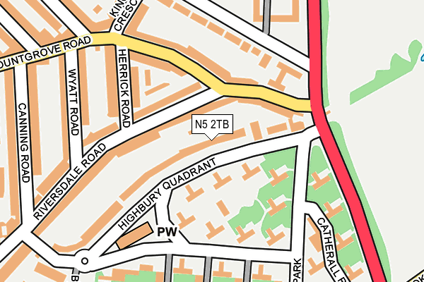 N5 2TB map - OS OpenMap – Local (Ordnance Survey)