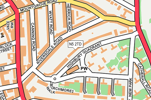 N5 2TD map - OS OpenMap – Local (Ordnance Survey)