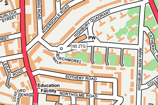 N5 2TG map - OS OpenMap – Local (Ordnance Survey)