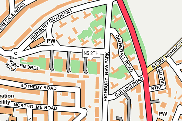 N5 2TH map - OS OpenMap – Local (Ordnance Survey)