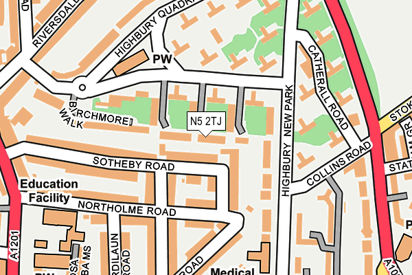 N5 2TJ map - OS OpenMap – Local (Ordnance Survey)