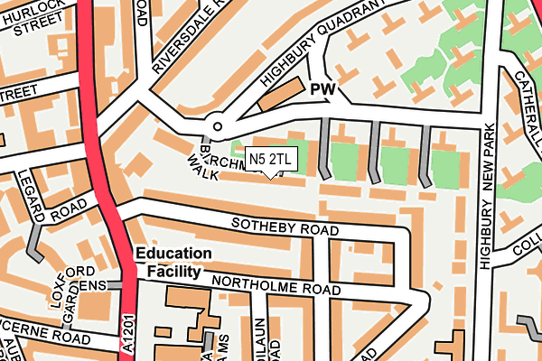 N5 2TL map - OS OpenMap – Local (Ordnance Survey)