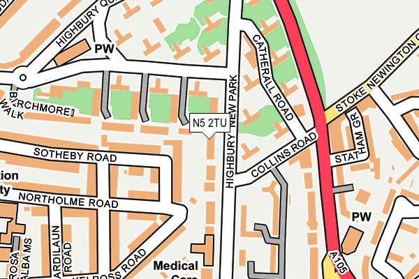 N5 2TU map - OS OpenMap – Local (Ordnance Survey)