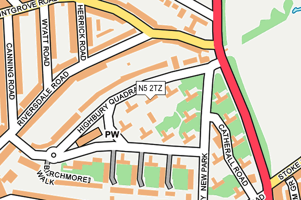 N5 2TZ map - OS OpenMap – Local (Ordnance Survey)