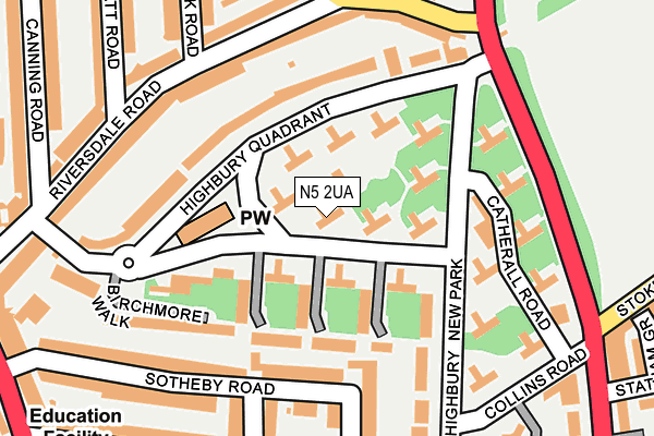 N5 2UA map - OS OpenMap – Local (Ordnance Survey)