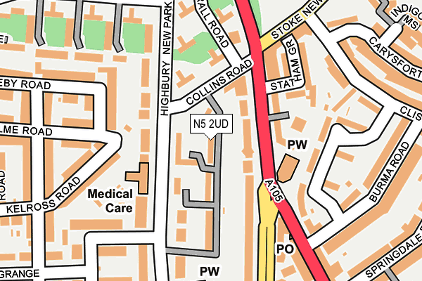 N5 2UD map - OS OpenMap – Local (Ordnance Survey)