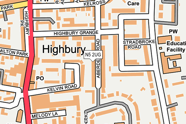 N5 2UG map - OS OpenMap – Local (Ordnance Survey)