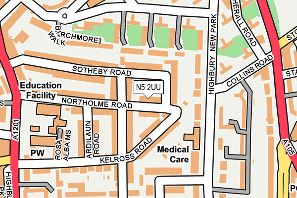 N5 2UU map - OS OpenMap – Local (Ordnance Survey)