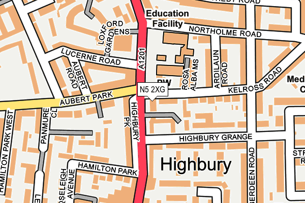 N5 2XG map - OS OpenMap – Local (Ordnance Survey)