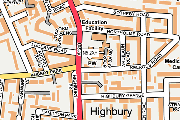 N5 2XH map - OS OpenMap – Local (Ordnance Survey)