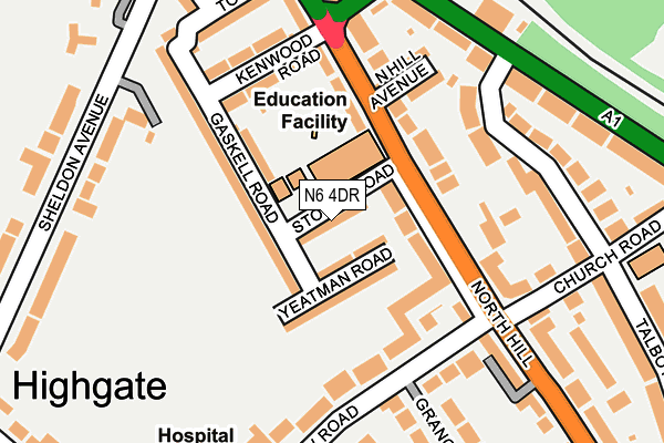 N6 4DR map - OS OpenMap – Local (Ordnance Survey)