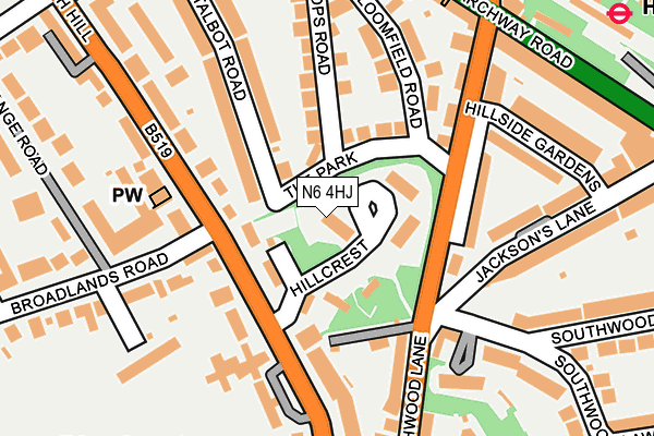 N6 4HJ map - OS OpenMap – Local (Ordnance Survey)