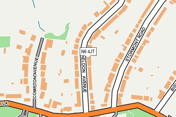 N6 4JT map - OS OpenMap – Local (Ordnance Survey)