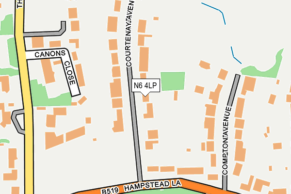 N6 4LP map - OS OpenMap – Local (Ordnance Survey)