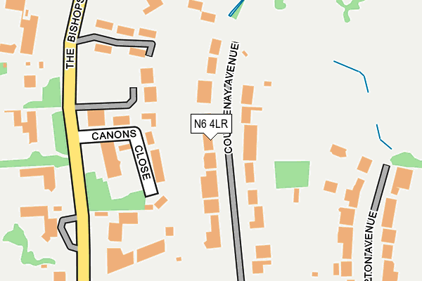 N6 4LR map - OS OpenMap – Local (Ordnance Survey)