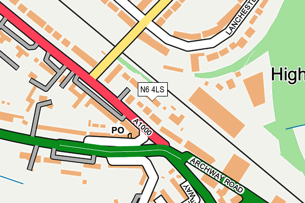 N6 4LS map - OS OpenMap – Local (Ordnance Survey)