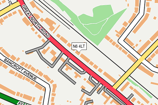 N6 4LT map - OS OpenMap – Local (Ordnance Survey)