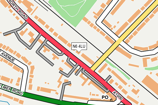 N6 4LU map - OS OpenMap – Local (Ordnance Survey)