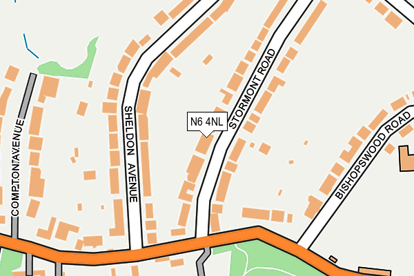 N6 4NL map - OS OpenMap – Local (Ordnance Survey)