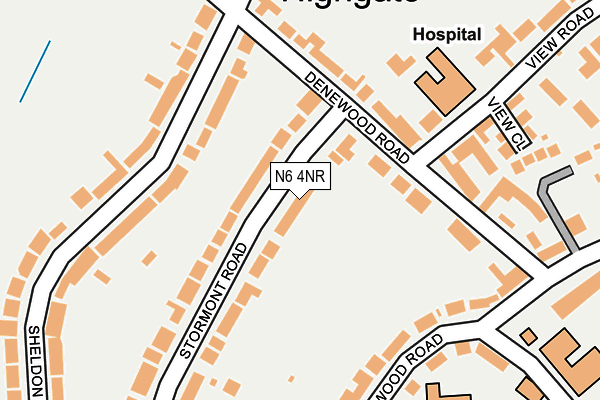 N6 4NR map - OS OpenMap – Local (Ordnance Survey)
