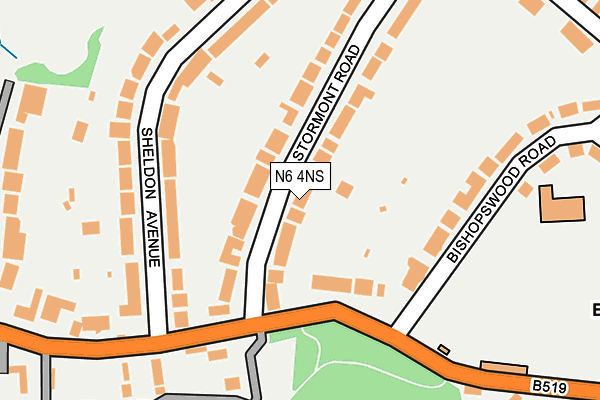 N6 4NS map - OS OpenMap – Local (Ordnance Survey)