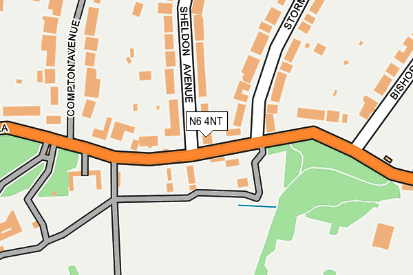 N6 4NT map - OS OpenMap – Local (Ordnance Survey)