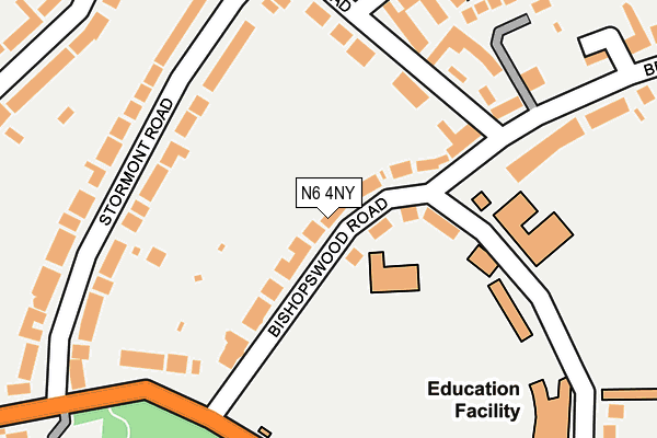 N6 4NY map - OS OpenMap – Local (Ordnance Survey)