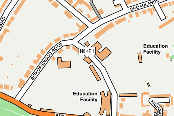 N6 4PH map - OS OpenMap – Local (Ordnance Survey)