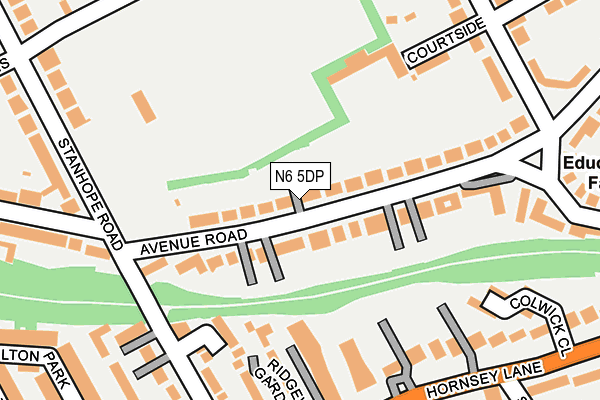 N6 5DP map - OS OpenMap – Local (Ordnance Survey)