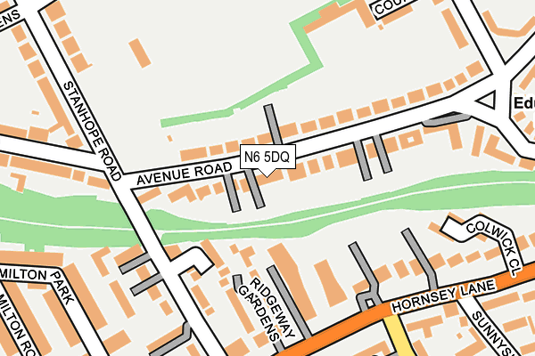 N6 5DQ map - OS OpenMap – Local (Ordnance Survey)