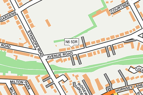N6 5DR map - OS OpenMap – Local (Ordnance Survey)