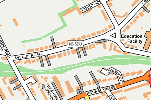 N6 5DU map - OS OpenMap – Local (Ordnance Survey)