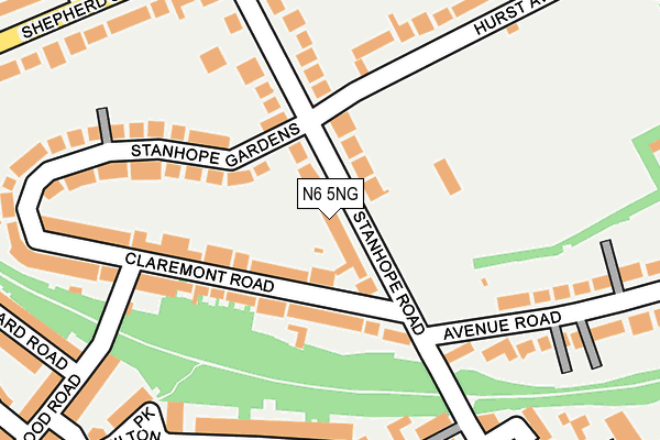 N6 5NG map - OS OpenMap – Local (Ordnance Survey)