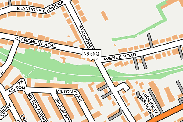 N6 5NQ map - OS OpenMap – Local (Ordnance Survey)