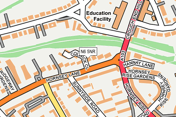 N6 5NR map - OS OpenMap – Local (Ordnance Survey)