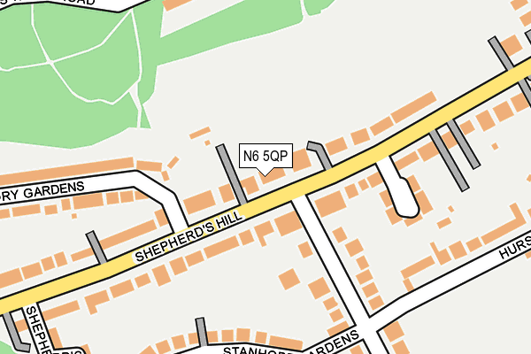 N6 5QP map - OS OpenMap – Local (Ordnance Survey)