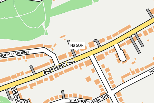 N6 5QR map - OS OpenMap – Local (Ordnance Survey)