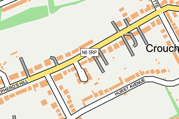 N6 5RP map - OS OpenMap – Local (Ordnance Survey)