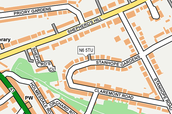 N6 5TU map - OS OpenMap – Local (Ordnance Survey)