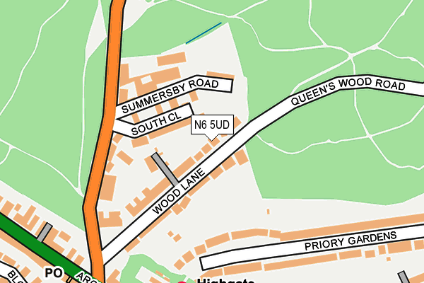 N6 5UD map - OS OpenMap – Local (Ordnance Survey)