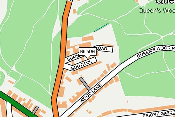 N6 5UH map - OS OpenMap – Local (Ordnance Survey)