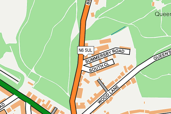 N6 5UL map - OS OpenMap – Local (Ordnance Survey)