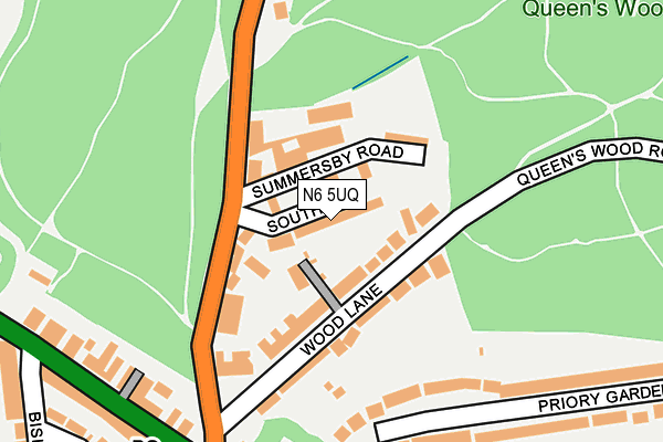 N6 5UQ map - OS OpenMap – Local (Ordnance Survey)