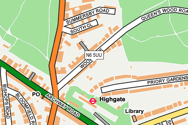 N6 5UU map - OS OpenMap – Local (Ordnance Survey)